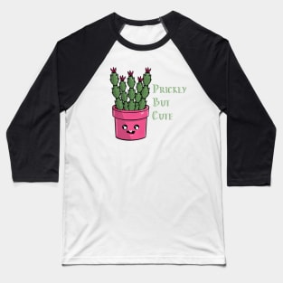 Prickly But Cute Kawaii Christmas Cactus Baseball T-Shirt